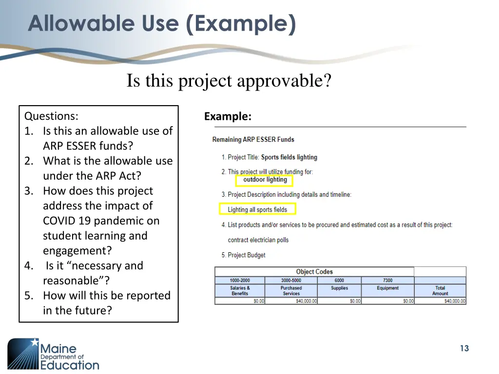 allowable use example