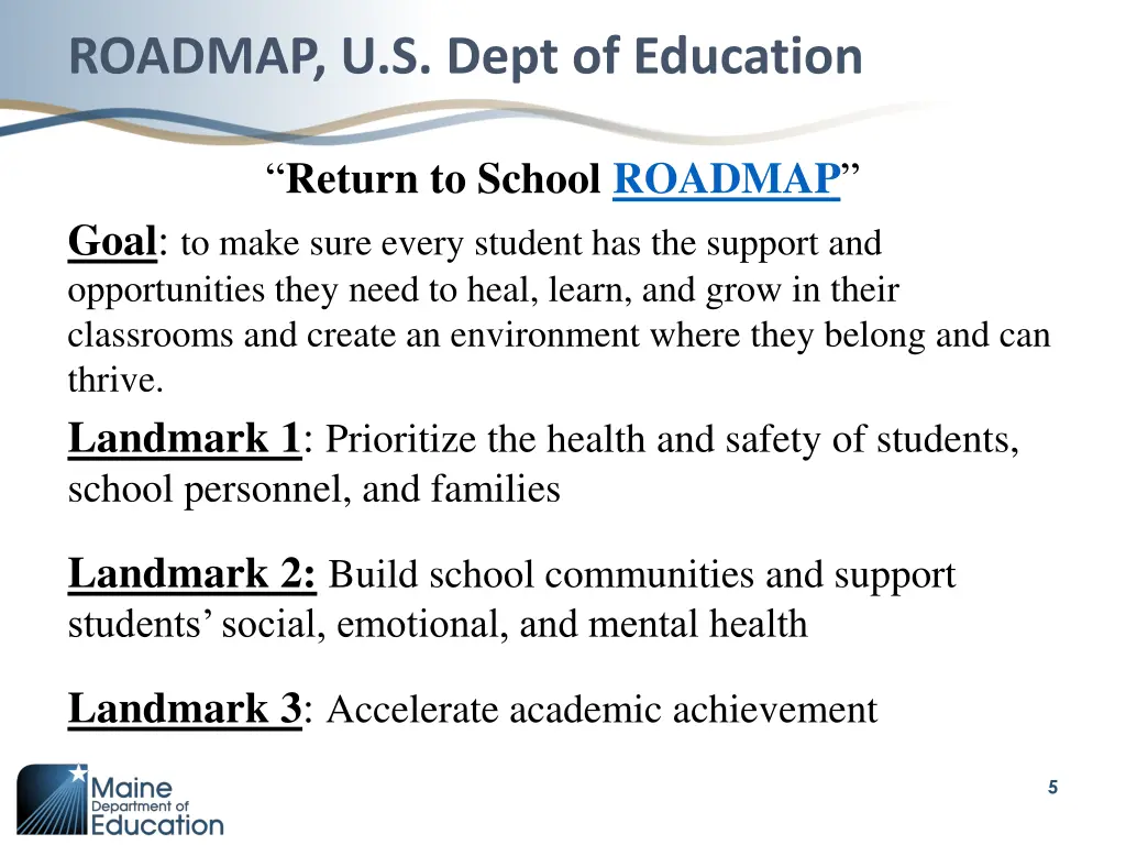 roadmap u s dept of education