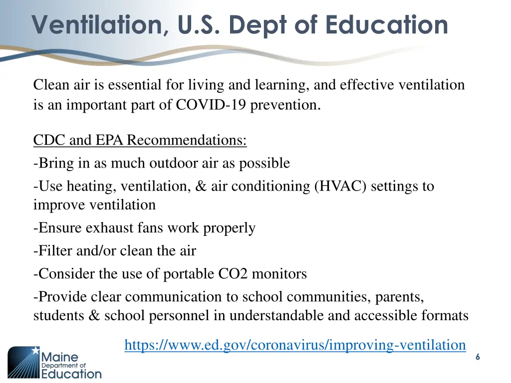 ventilation u s dept of education