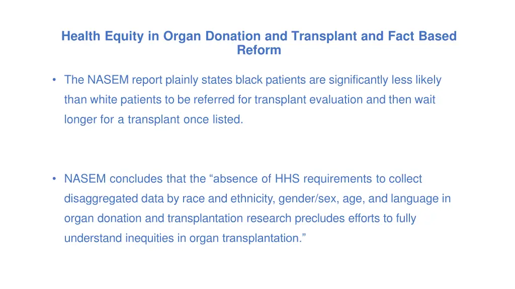health equity in organ donation and transplant