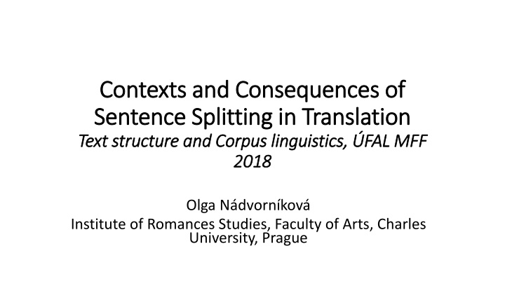 contexts contexts and sentence sentence splitting