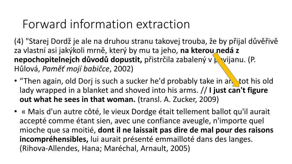 forward information extraction