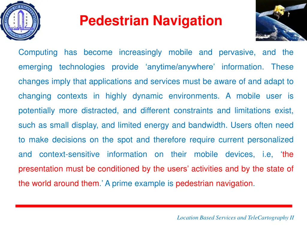 pedestrian navigation