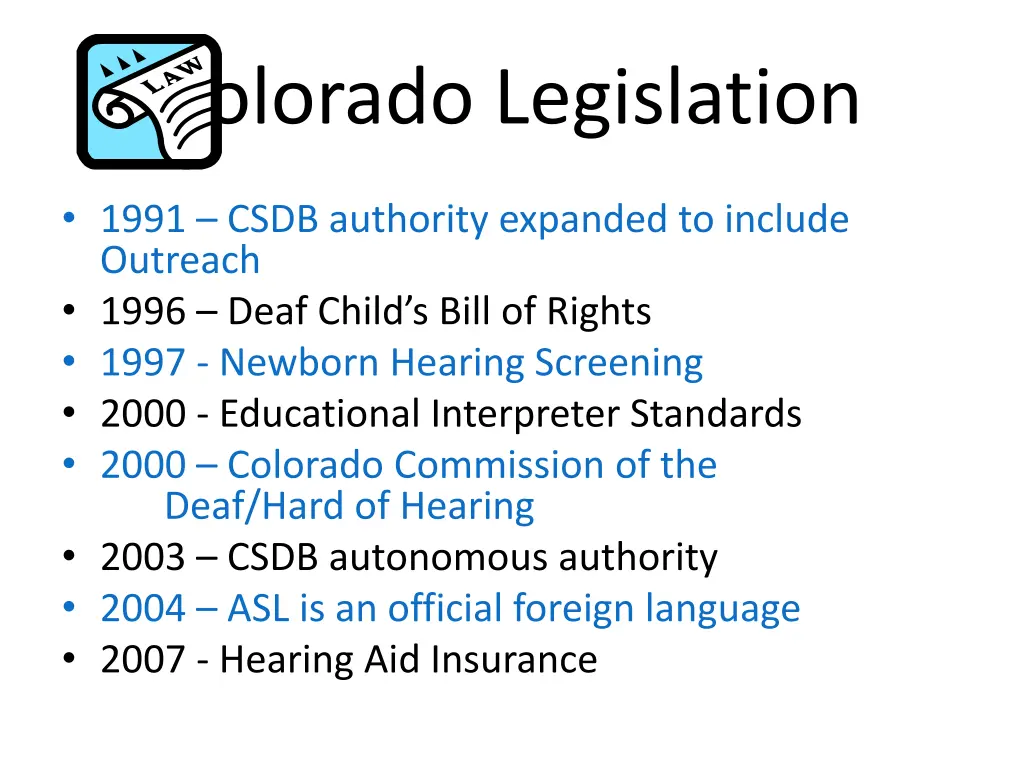 colorado legislation