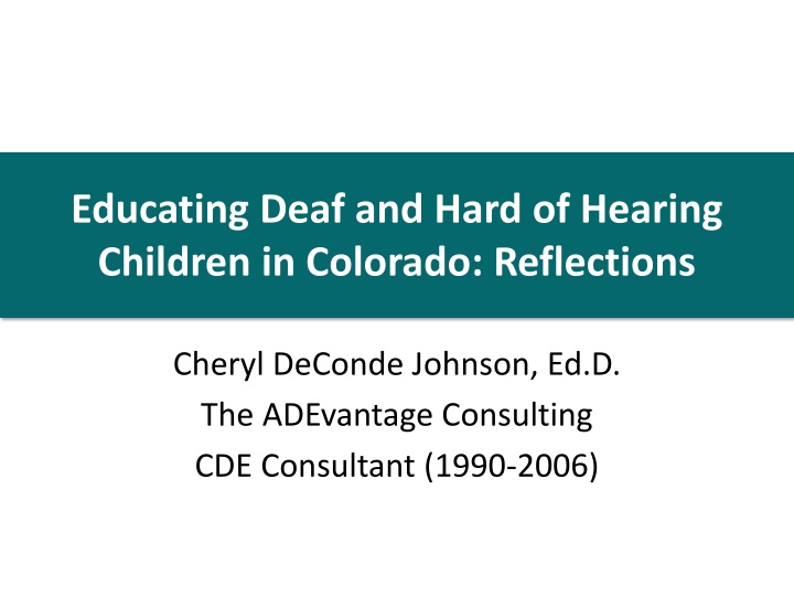 educating deaf and hard of hearing children