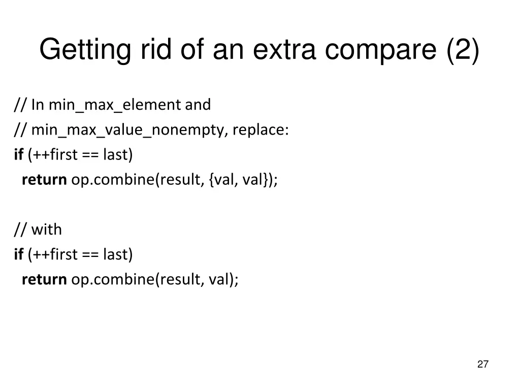 getting rid of an extra compare 2