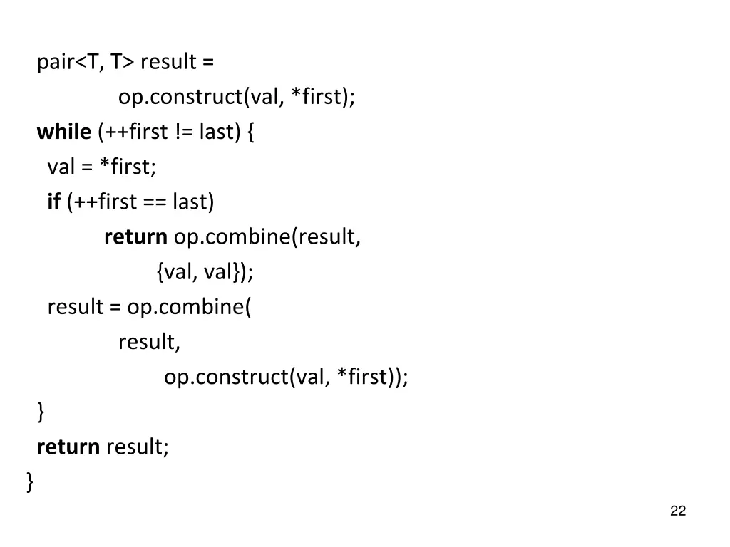 pair t t result op construct val first while