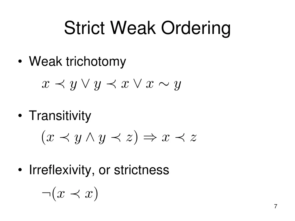 strict weak ordering