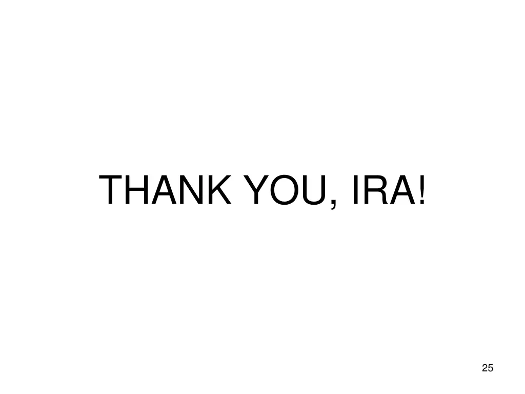 thank you ira