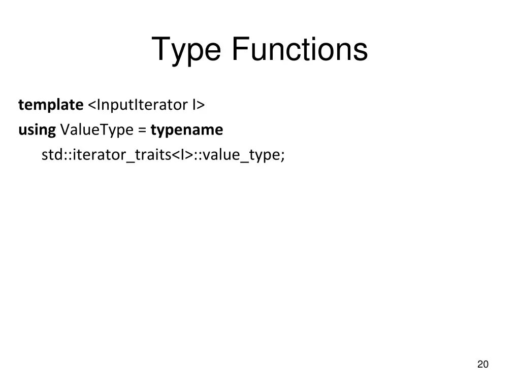 type functions