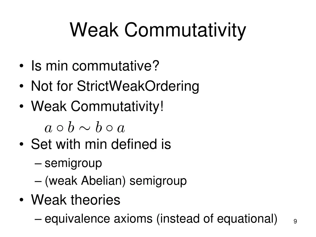 weak commutativity