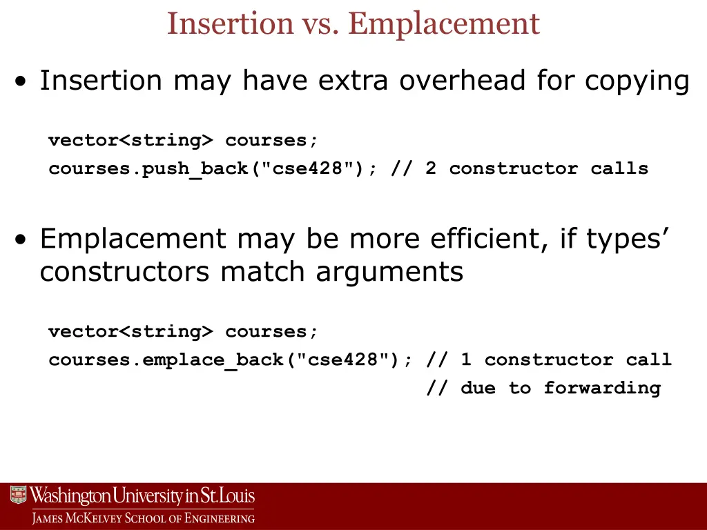 insertion vs emplacement