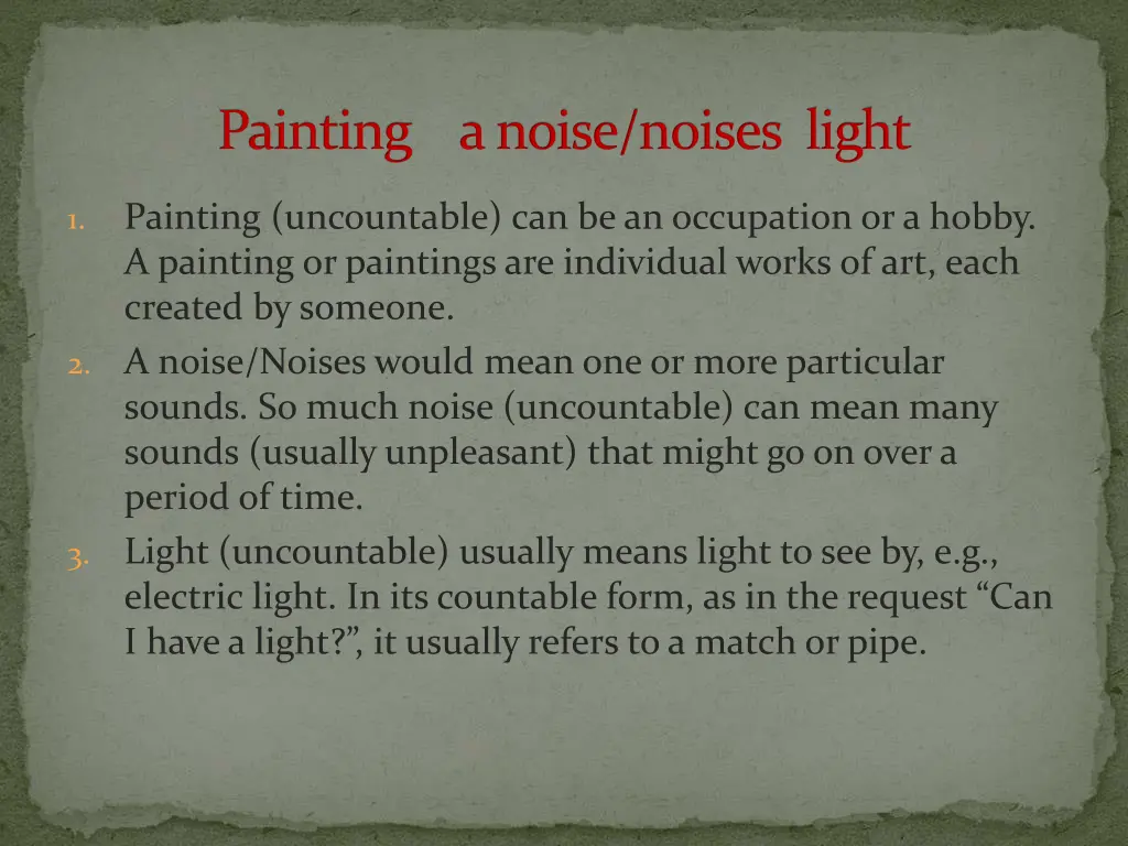 painting a noise noises light