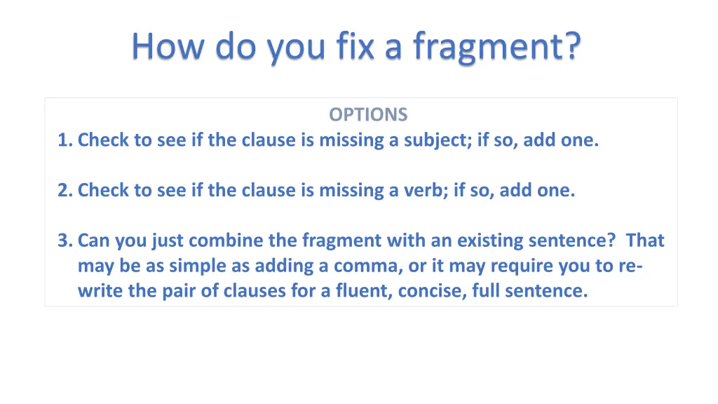 how do you fix a fragment
