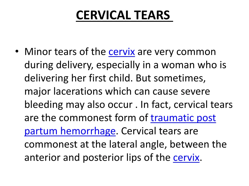 cervical tears