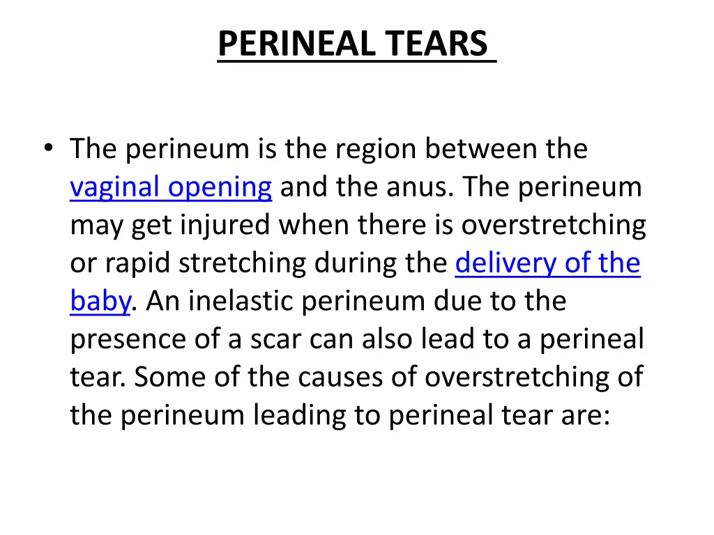 perineal tears