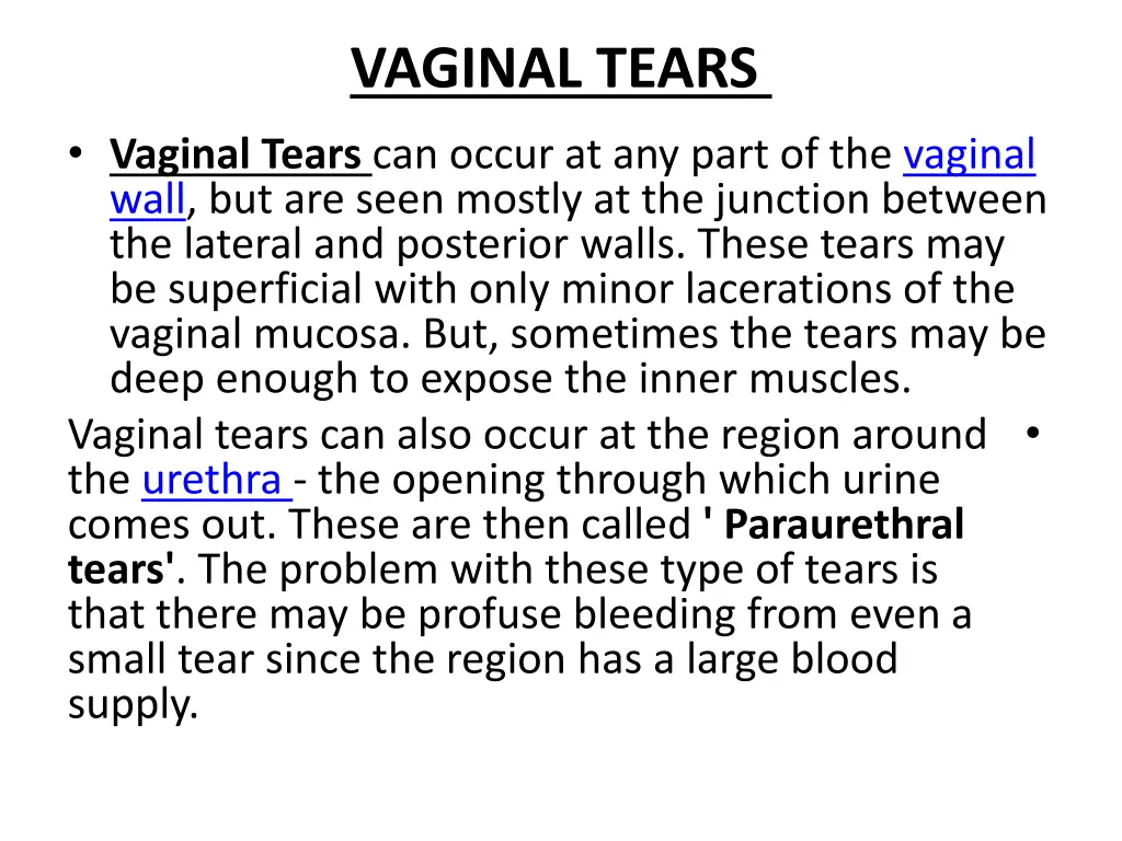 vaginal tears