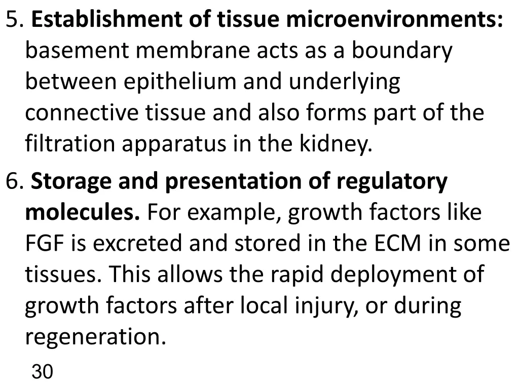 5 establishment of tissue microenvironments