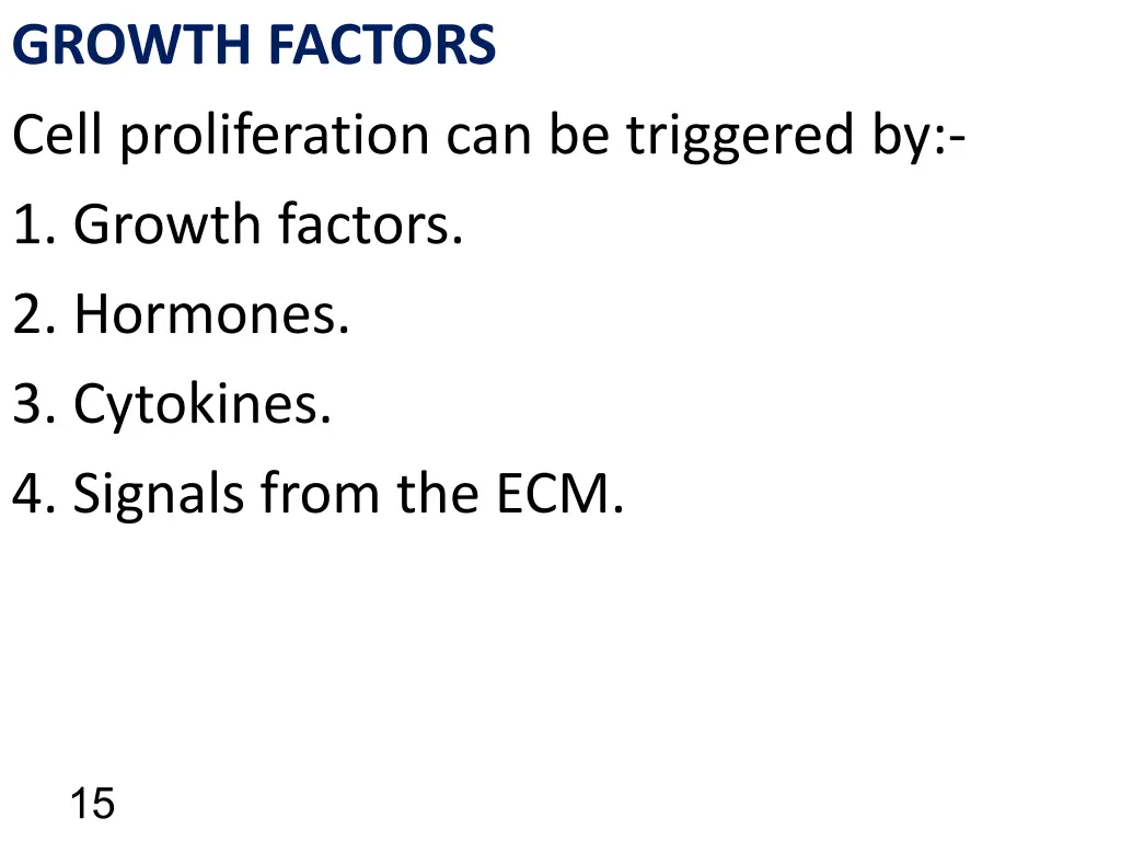 growth factors cell proliferation