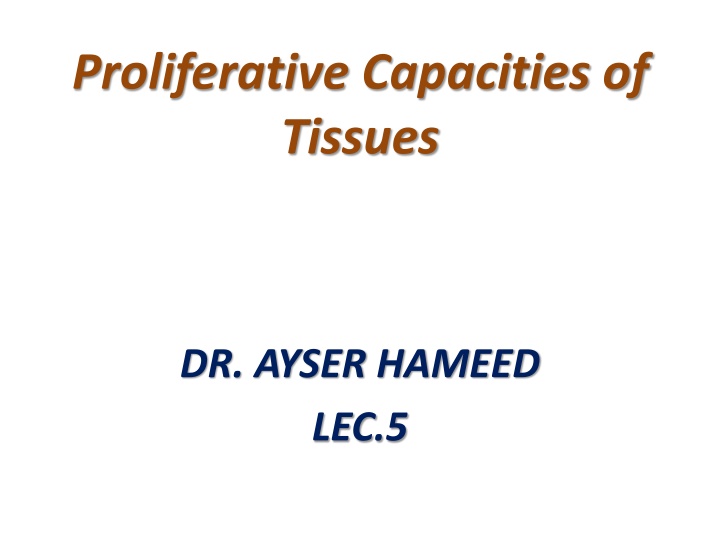 proliferative capacities of tissues