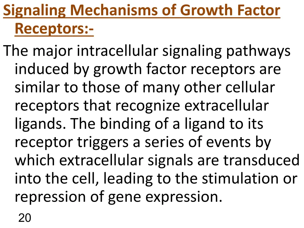 signaling mechanisms of growth factor receptors