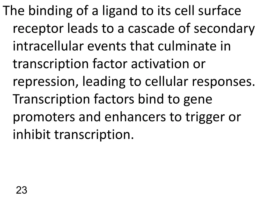 the binding of a ligand to its cell surface