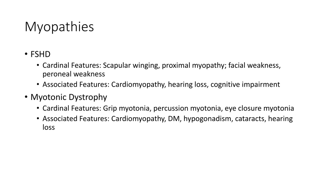 myopathies