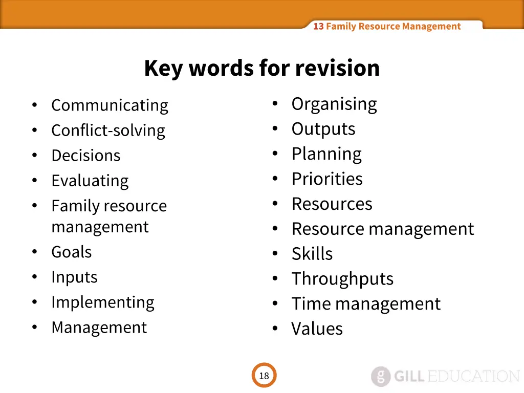 13 family resource management 17