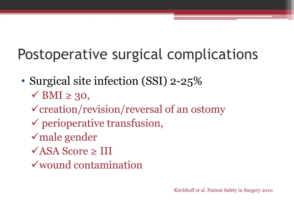 postoperative surgical complications