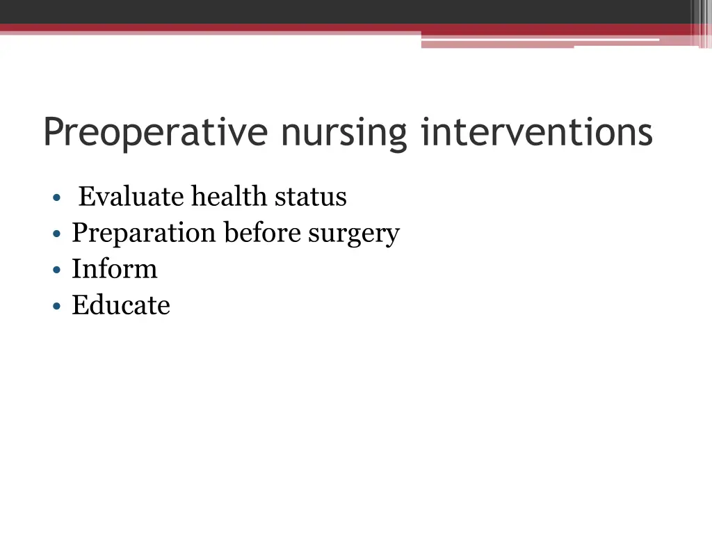 preoperative nursing interventions