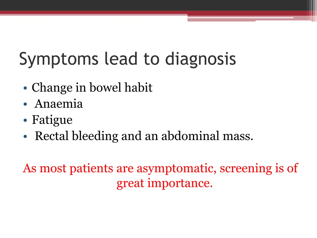 symptoms lead to diagnosis