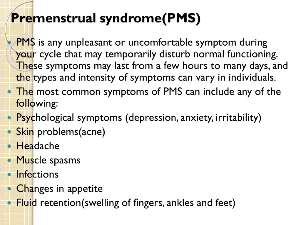 premenstrual syndrome pms