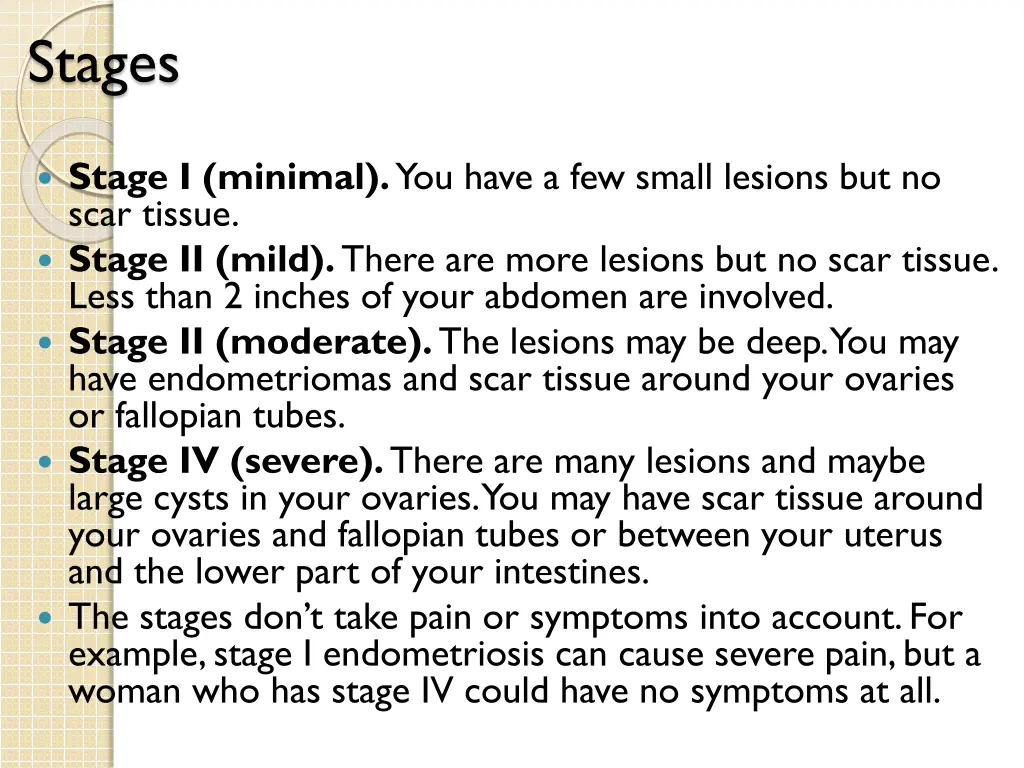 stages