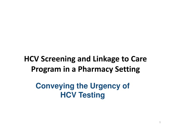 hcv screening and linkage to care program