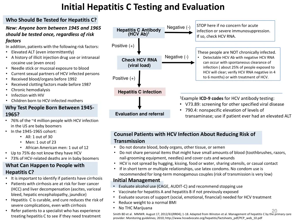 initial hepatitis c testing and evaluation