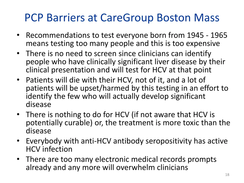 pcp barriers at caregroup boston mass