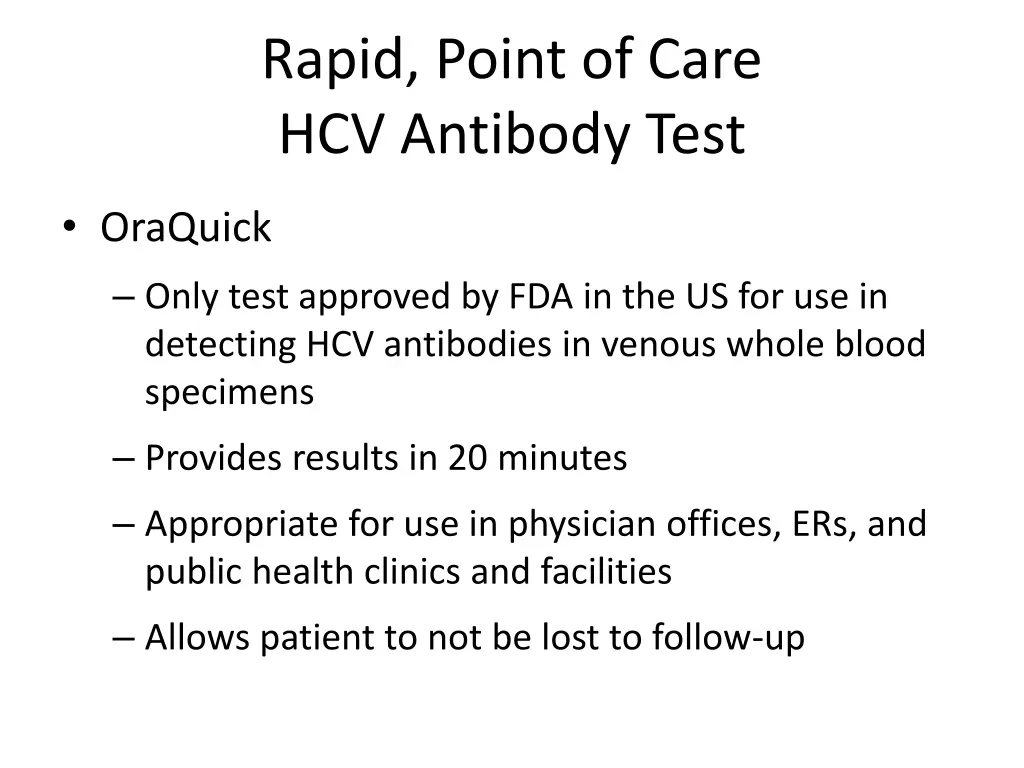 rapid point of care hcv antibody test