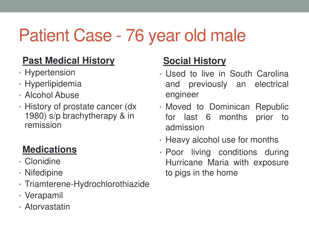 patient case 76 year old male 2