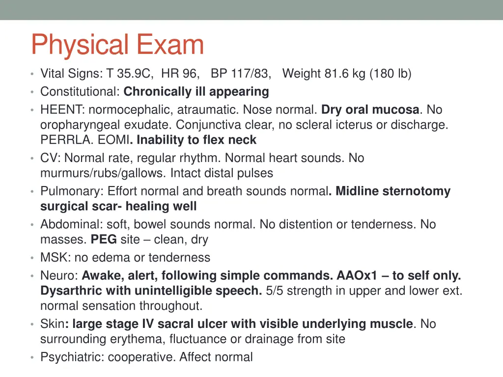 physical exam