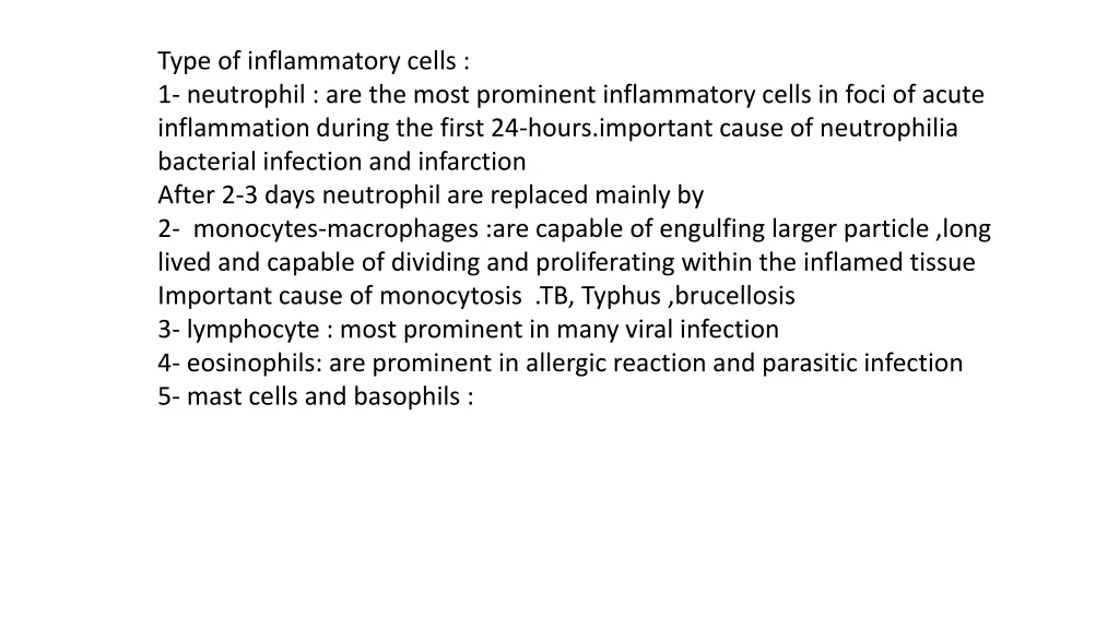 type of inflammatory cells 1 neutrophil