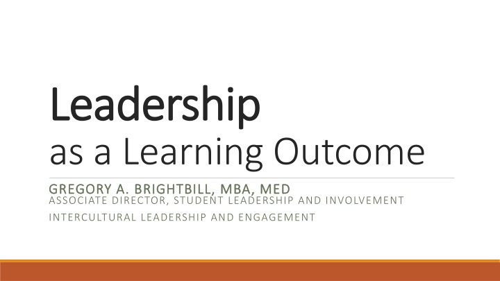 leadership leadership as a learning outcome