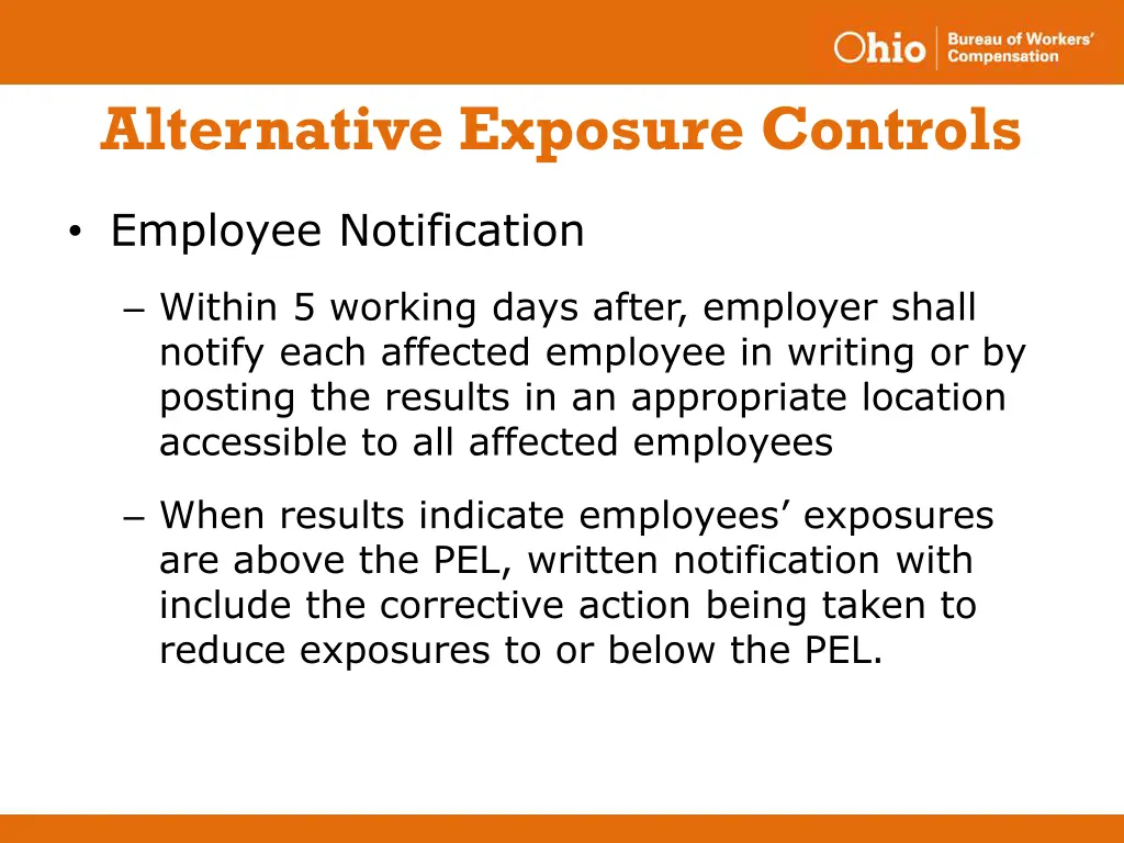 alternative exposure controls 1