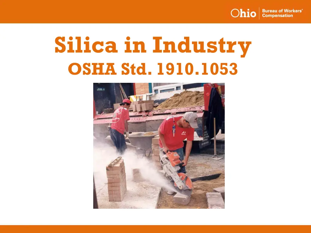silica in industry osha std 1910 1053