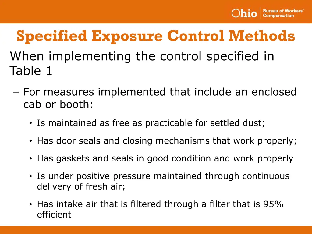 specified exposure control methods when 1