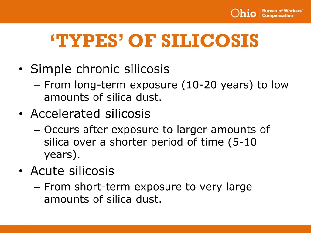 types of silicosis
