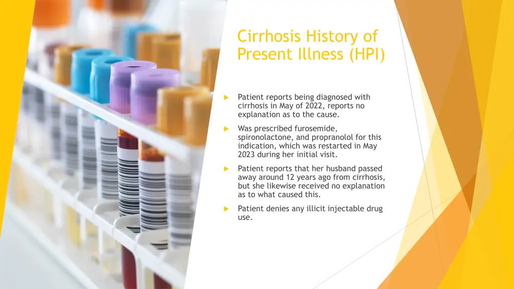 cirrhosis history of present illness hpi