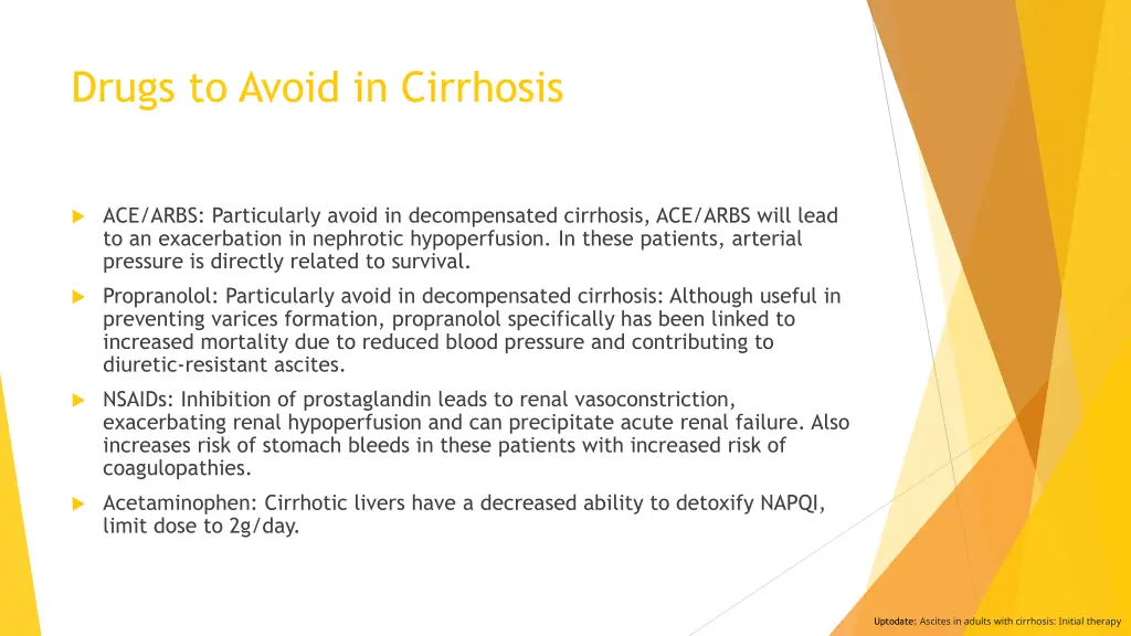 drugs to avoid in cirrhosis