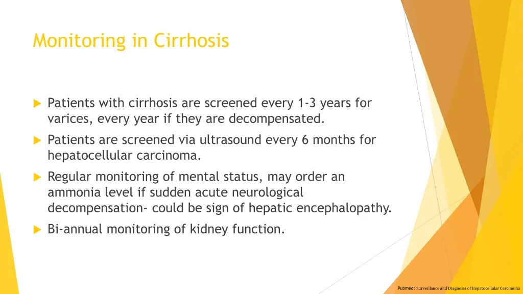 monitoring in cirrhosis