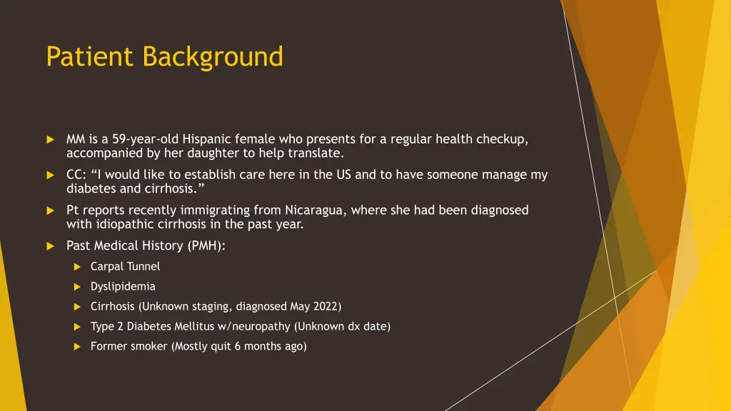 patient background