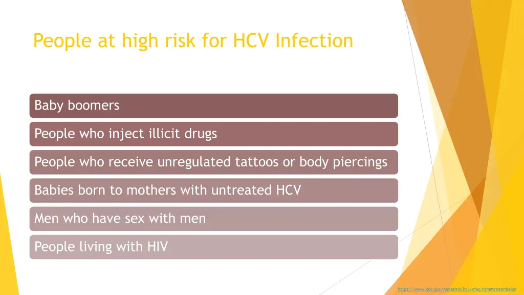 people at high risk for hcv infection